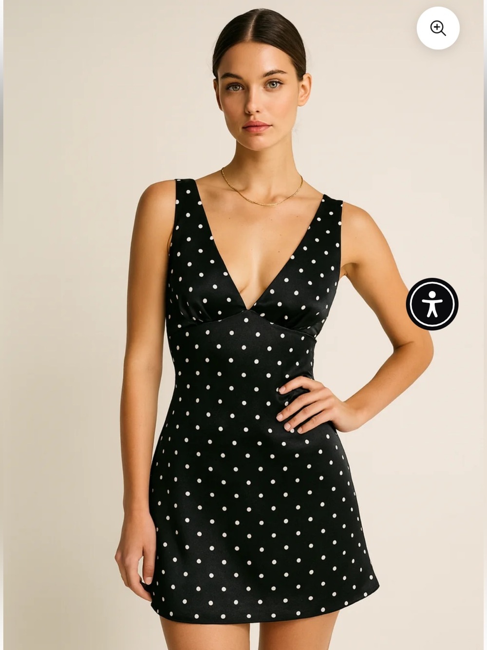 COTTON CANDY LA Womens Polka Dot Slip Dress